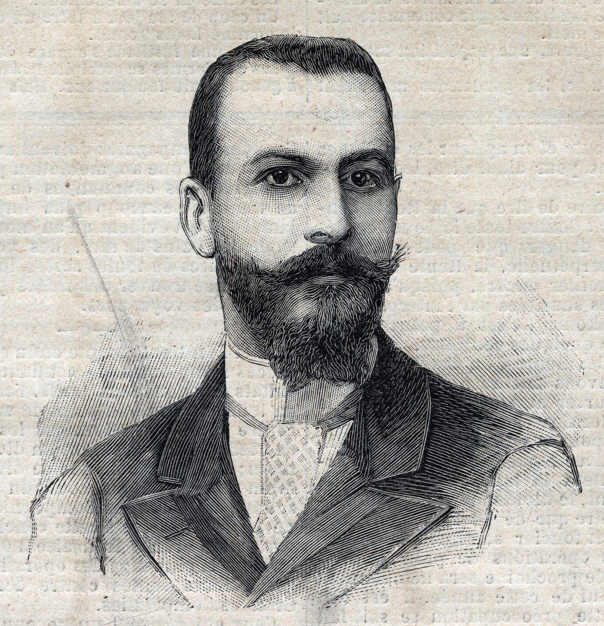 Casimir Maistre (1867-1957) アフリカのフランス人探検家の肖像。"Le Peute Parisien "に掲載された版画 作： 匿名匿名
