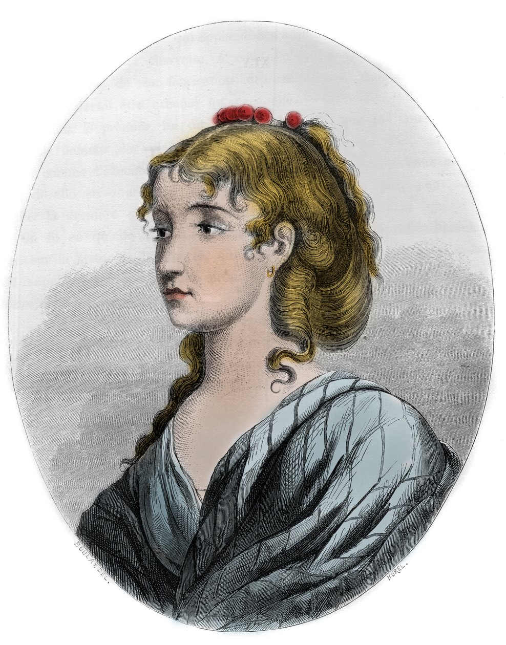 フランス革命家セシル・エイミー・ルノー（1774-1794）の肖像 - デュプレ・ド・ラ・マヘリーの「Le Livre Rouge - Histoire De L