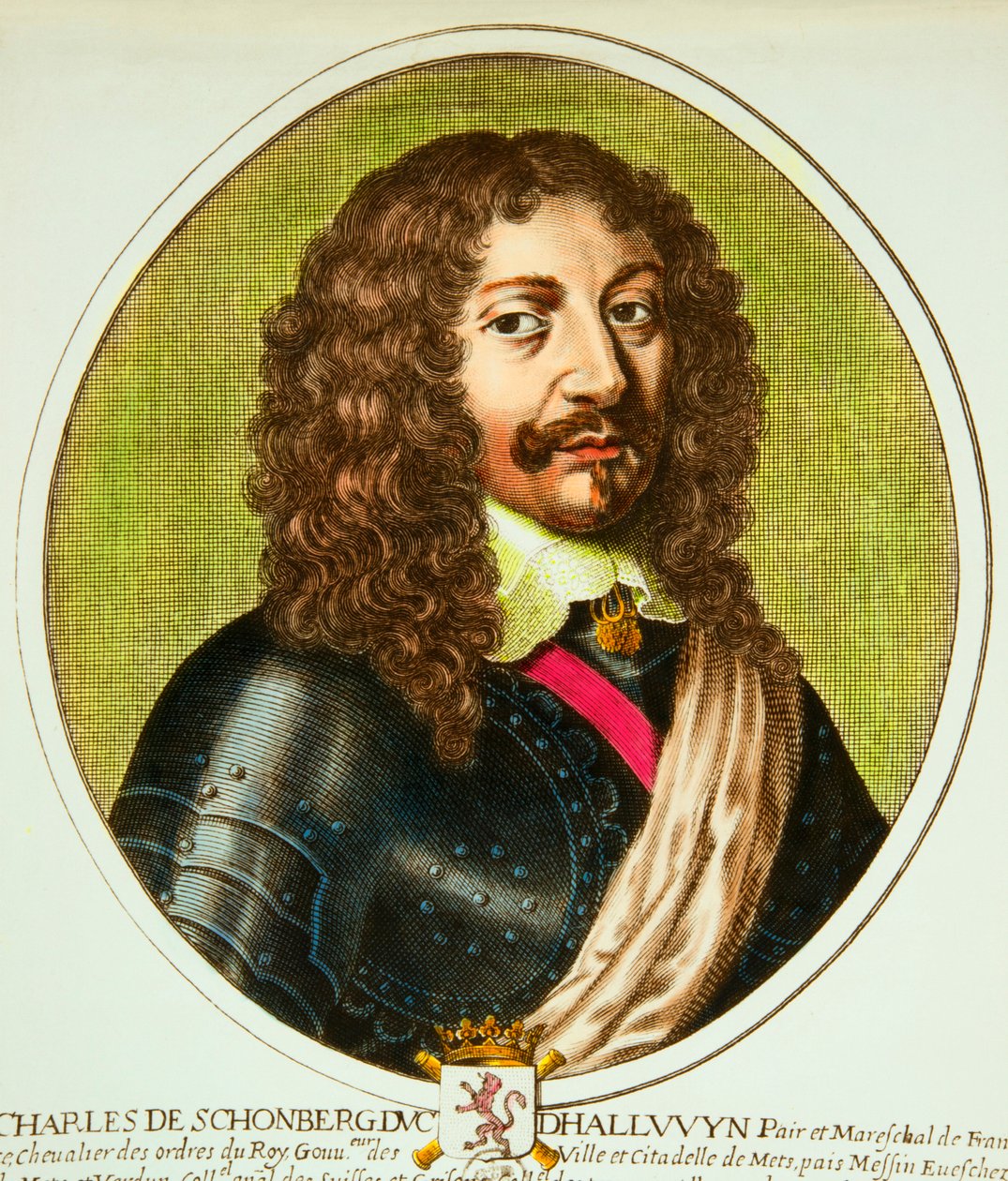 シャルル・ド・ショムバーグ（1601-1656）の肖像 ハリュアン公爵、ルイ13世の下でフランスのペア・マーシャルを務めた Privee コレクション 作： 匿名匿名