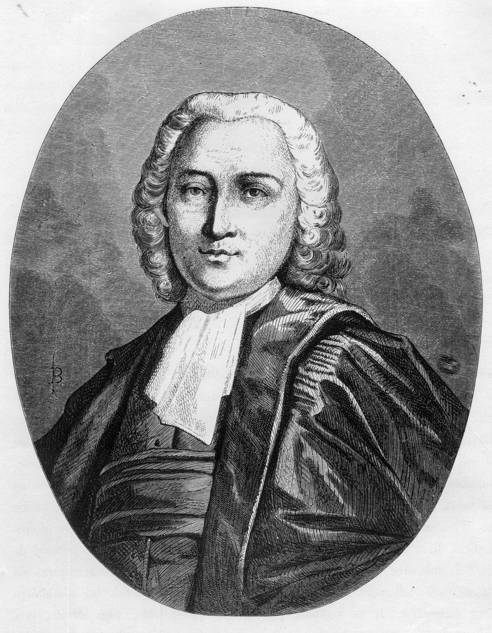 クレティアン・ギヨーム・ド・マレスシャーブ（1721-1794）の肖像 - デュプレ・ド・ラ・マヘリーの「赤い本-フランスにおけるエシャフォーの歴史」に掲載された1863年のエングレーヴィング。個人蔵。 作： 匿名匿名