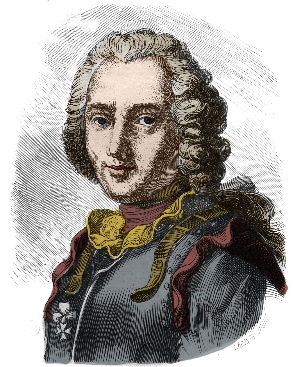 フランスの船乗り、クロード・フォルバン騎士・伯爵（1656-1733）の肖像。19世紀のエングレーヴィング。個人蔵。 作： 匿名匿名