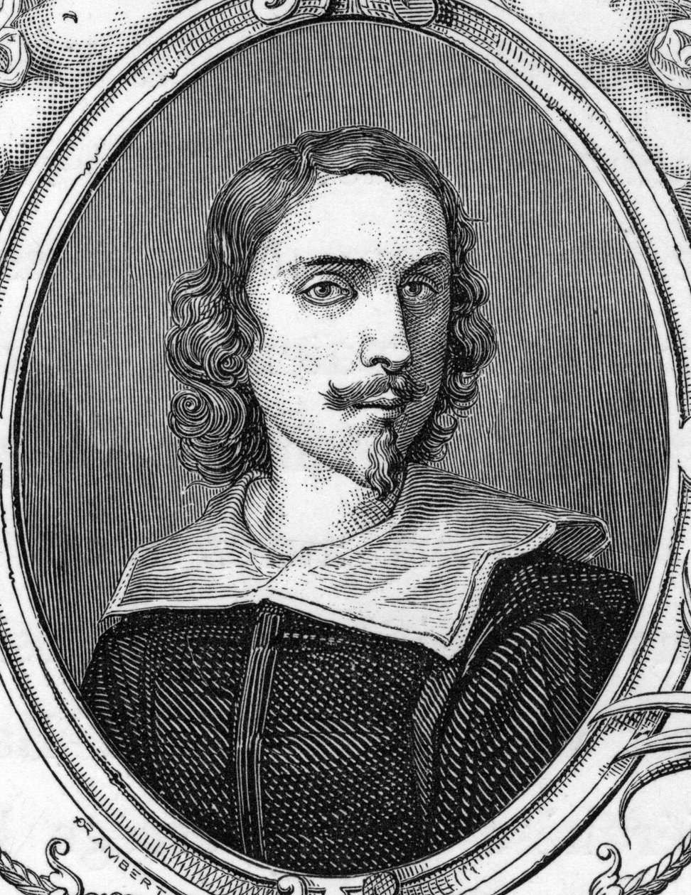 フランチェスコ・アルバーニ（1578-1660）の肖像は、アルバニア人でイタリア人の画家と言われています。1859年、アルマンドーの「ヨーロッパの画廊-イタリア」に掲載された版画。個人蔵。 作： 匿名匿名