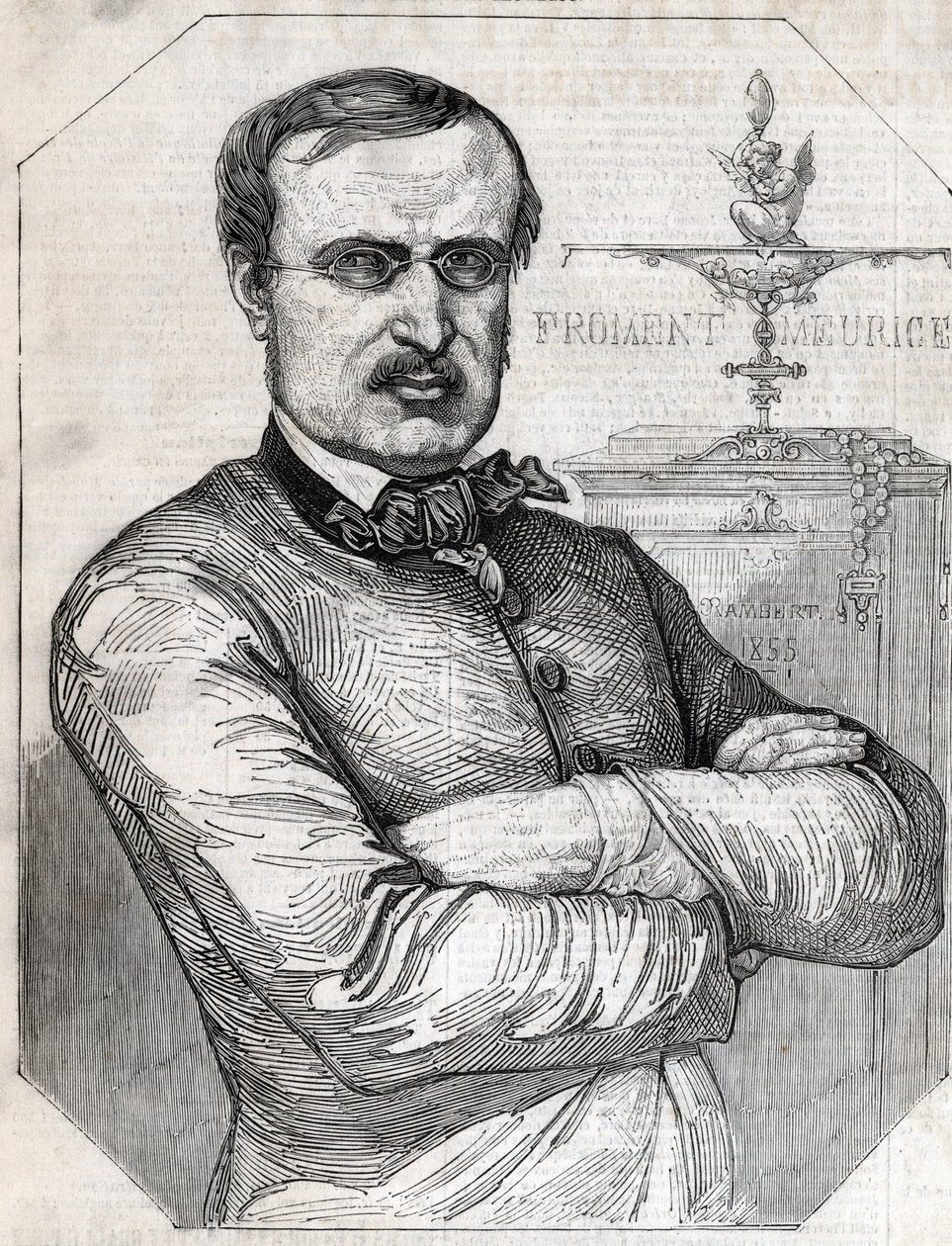 Francois-Desire Froment-Meurice（フランソワ・デジール フロマン・ムーリス）（1802-1855）のフランスの金魚の肖像。1855年のエングレーヴィング。個人蔵。 作： 匿名匿名