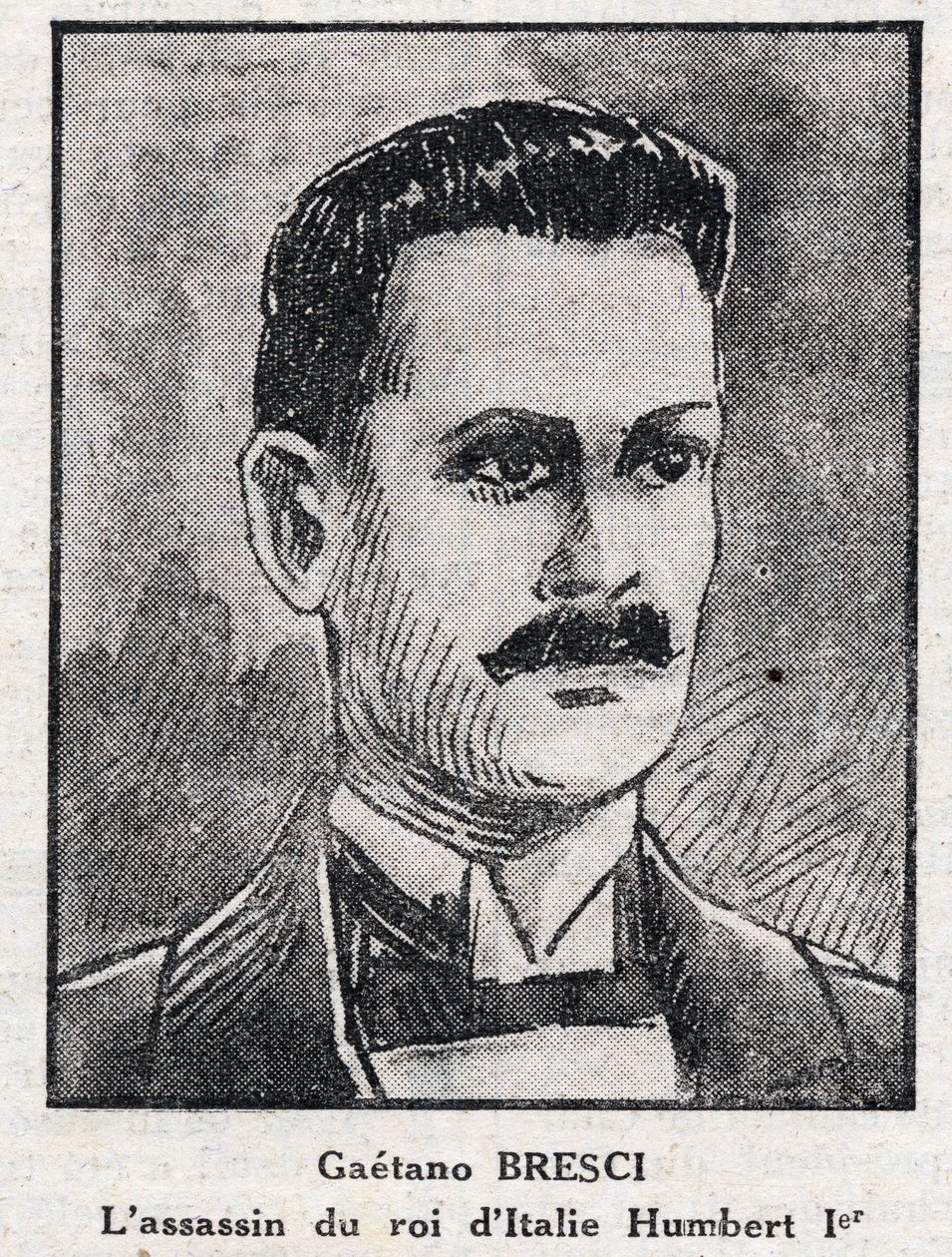 ハンバート1世（ウンベルト1世）を殺害したイタリアのアナキスト、ガエターノ・ブレシ（1869-1901）のポートレート 作： 匿名匿名
