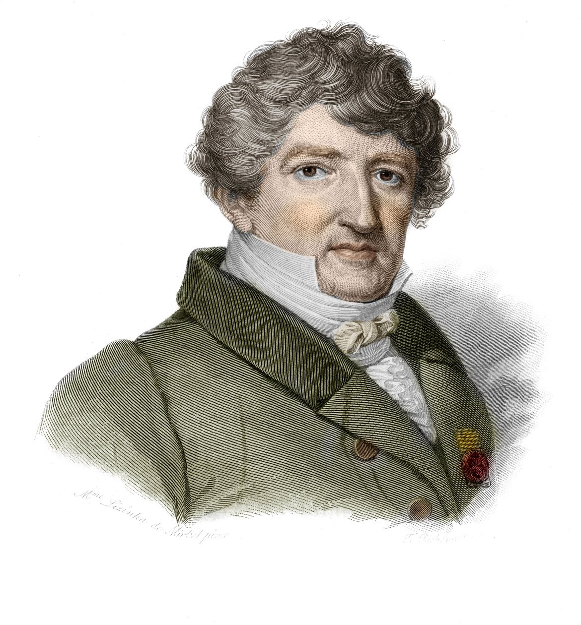 フランスの古生物学者ジョルジュ・キュヴィエ（1764-1832）の肖像。 作： 匿名匿名