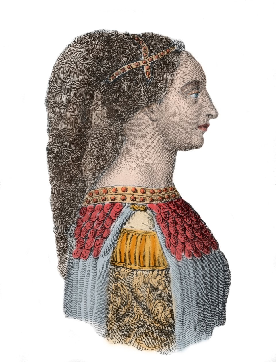 イソッタ・デッリ・アッティの肖像 - イタリア・ルネッサンス期の女性 - 1433年～1474年 - 。 作： 匿名匿名