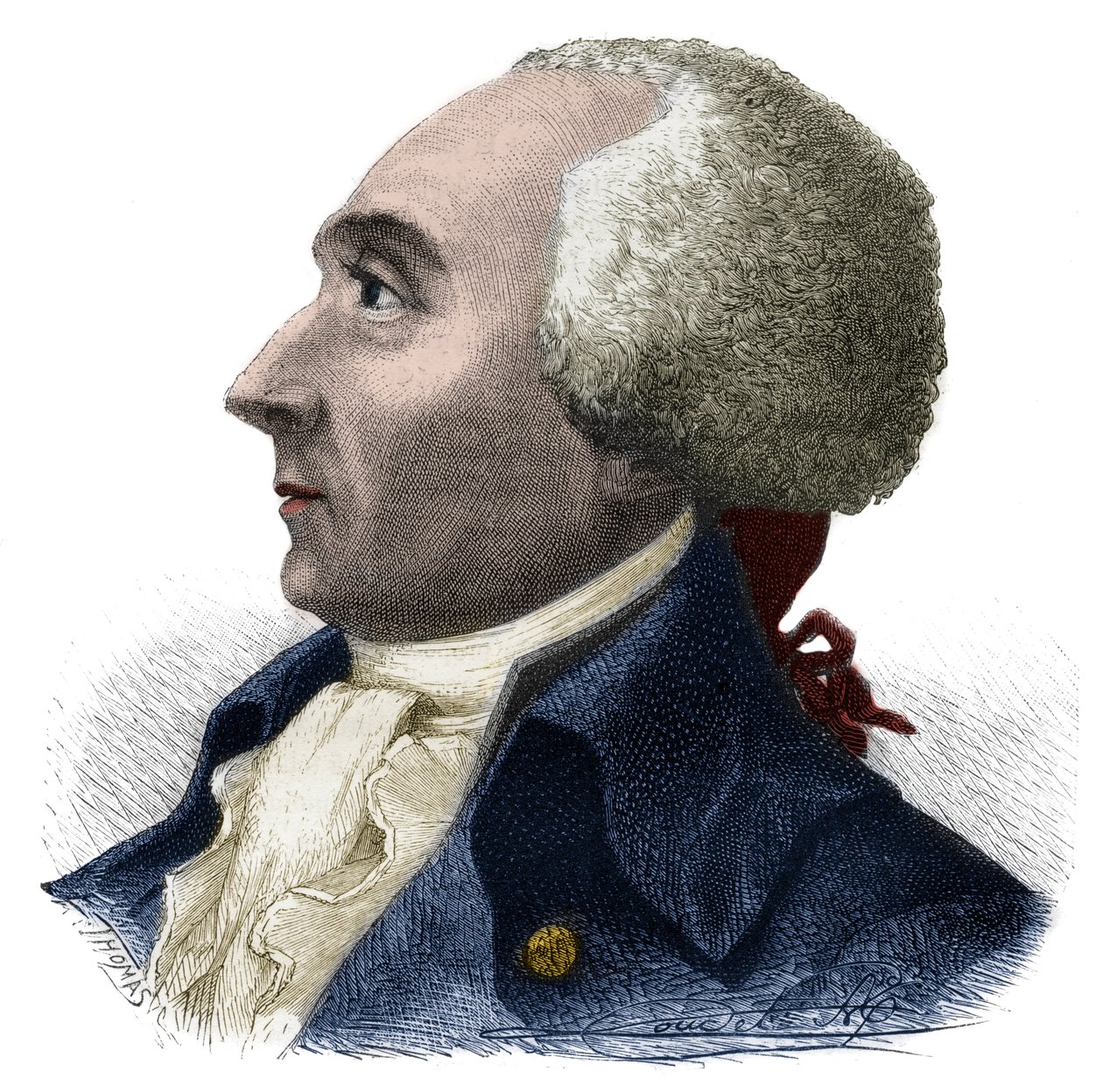 ジャック・ルネ・ヘベール（1757-1794）の肖像 - アルフォンス・ド・ラマルティーヌ（1790-1869）の「ジロンダンの歴史」に掲載されたエングレーヴィング 1865-1866 - 個人蔵 作： 匿名匿名