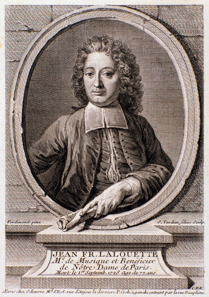 ジャン・フランソワ・ラルーエット（1651-1728）の肖像 イギリスの作曲家・演出家 エングレーヴィング。18世紀ミラノの個人コレクション 作： 匿名匿名