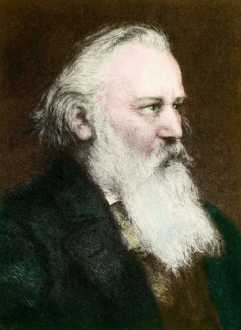 ドイツの作曲家、ヨハネス・ブラームス（1833-1897）の肖像」 19世紀のエングレーヴィング 個人蔵 作： 匿名匿名