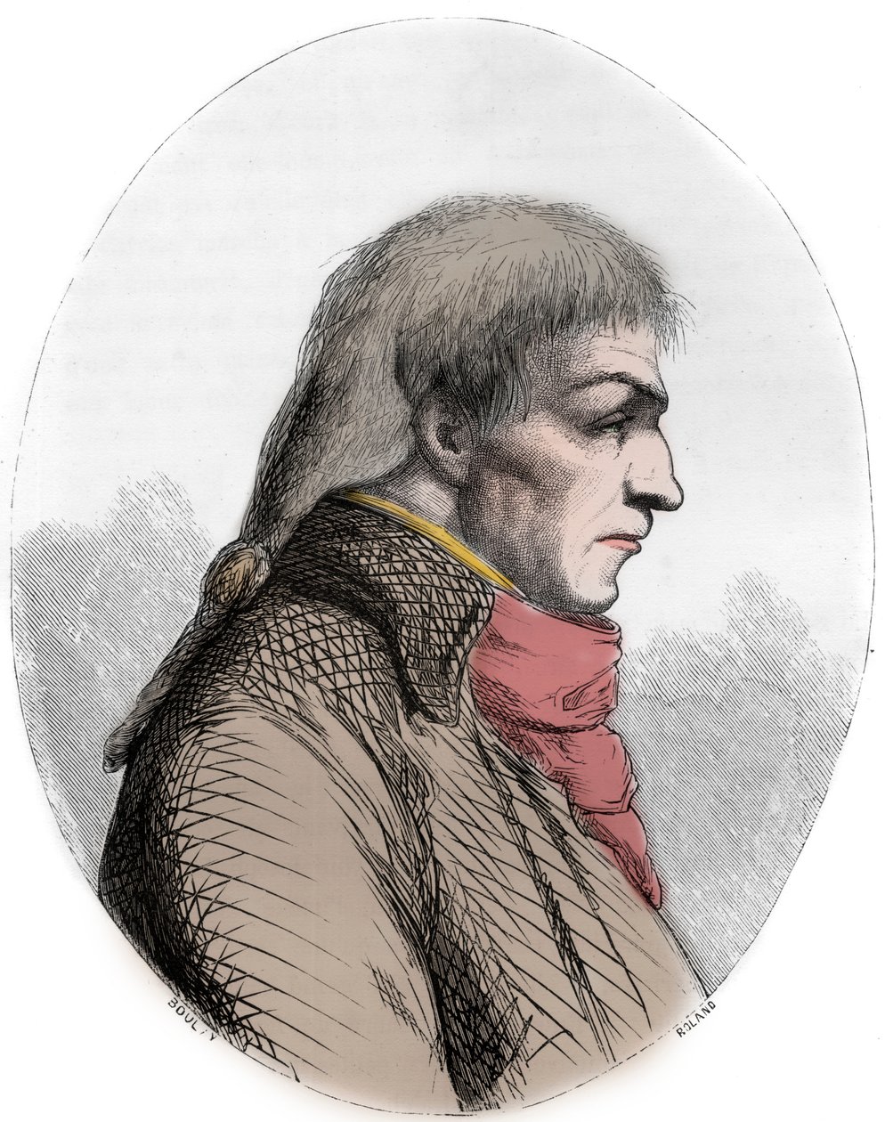 Joseph Le Bon (1765-95) フランスの政治家の肖像 - Guislain Francois Joseph Le Bon (1765-1795) フランスの革命家の肖像 - Dupray de La Maherie著「赤い本-フランスにおけるエシャドーの歴史」の1863年のエングレーヴィング - 個人蔵 作： 匿名匿名