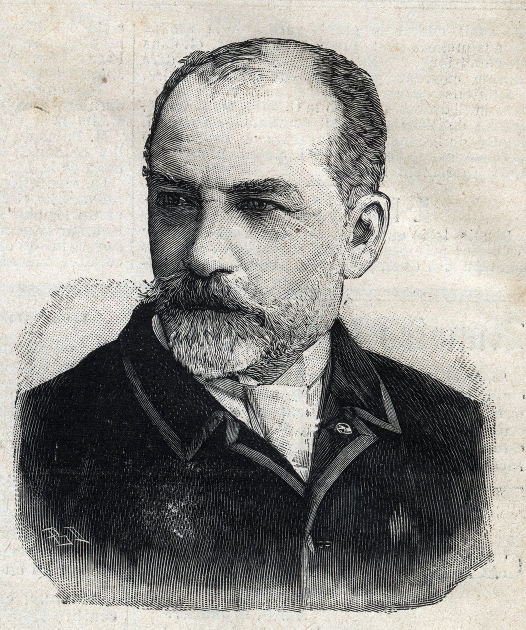 レオン・ボナ（1833-1922）の肖像。当時、フランス芸術家協会会長だったフランス人画家。Le Peute Parisien "に掲載されたエングレーヴィング 作： 匿名匿名