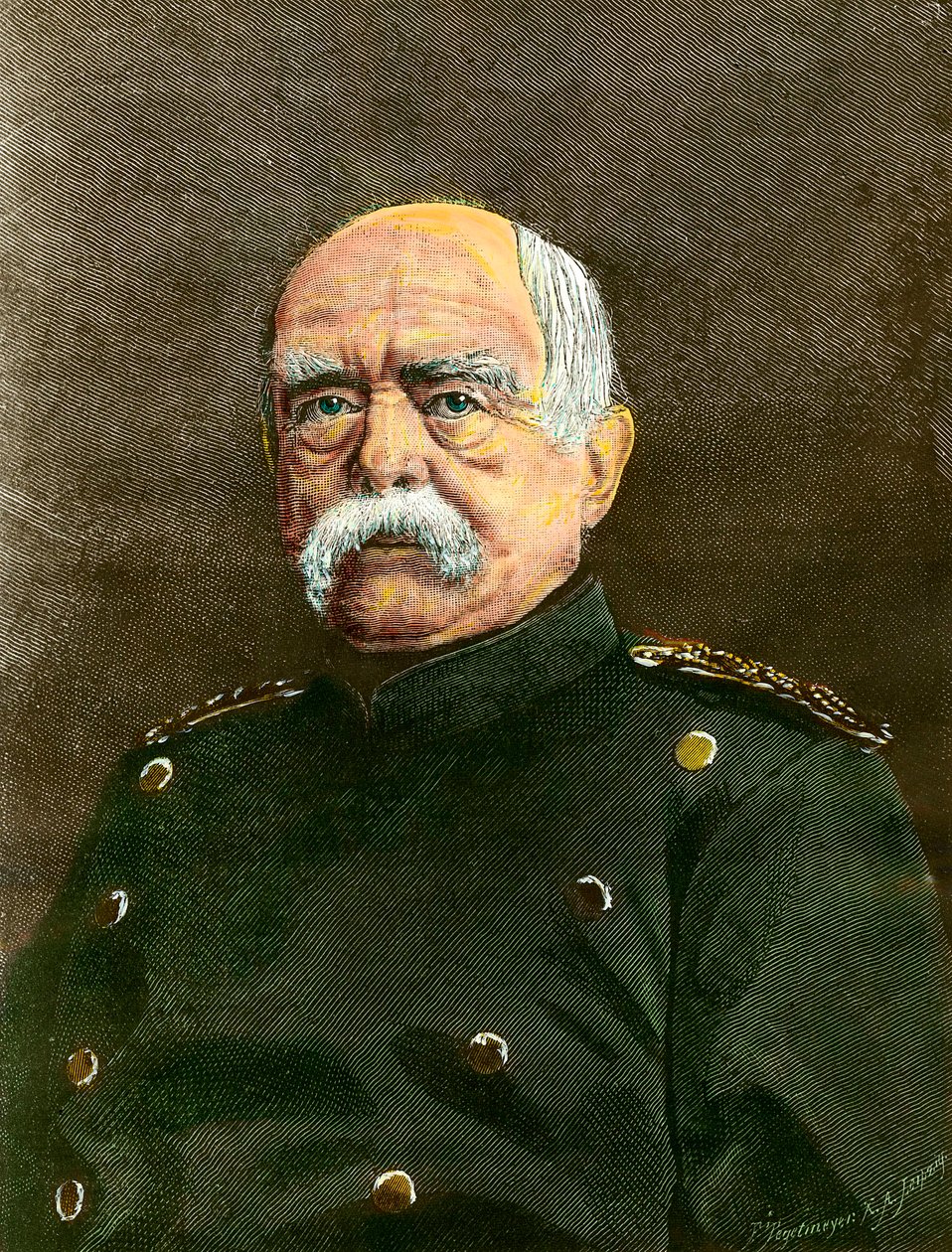 オットー・フォン・ビスマルク（1815-1898）プロイセン首相の肖像。19世紀のエングレーヴィング 個人蔵 作： 匿名匿名