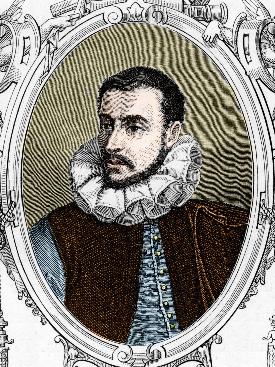パオロ・カリャーリの肖像」は、パオロ・ヴェロネーゼ（1528-1588）イタリアの画家。1859年、アルマンゴーの「ヨーロッパの画廊-イタリア」に掲載された版画。個人蔵。 作： 匿名匿名