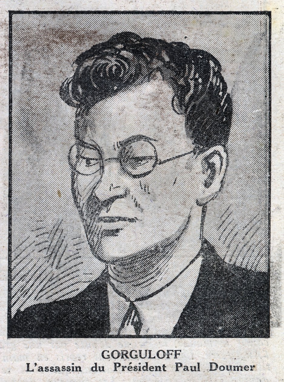 フランス大統領Paul Doumer（1857-1932）を暗殺したPaul GorgulovまたはGorguloff（1895-1932）の肖像。"L
