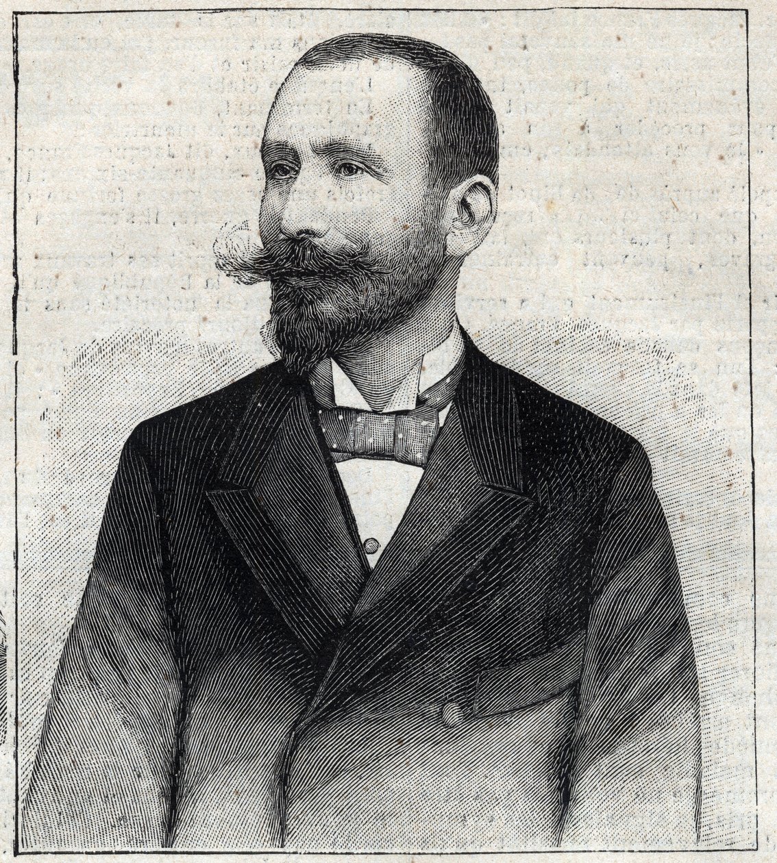 フランスの作家Pierre Sales (1854? -1921?)の肖像。"Le Petro Parisien "に掲載された図版 作： 匿名匿名