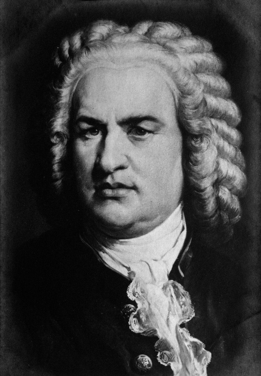 ドイツの作曲家Johann Sebastian (Jean Sebastien) Bach (1685-1750)の肖像。エングレーヴィング。19世紀、個人蔵 作： 匿名匿名