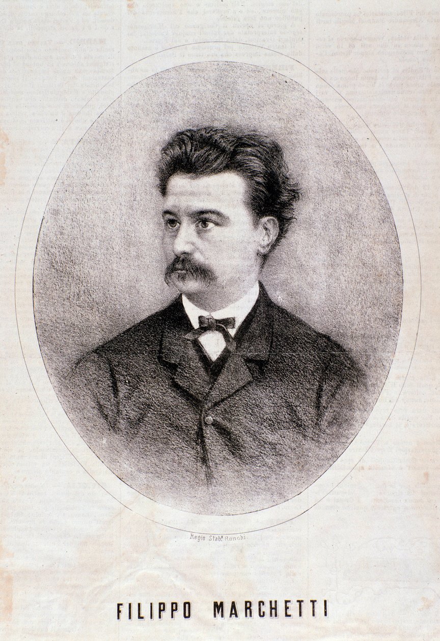 イタリアの作曲家フィリッポ・マルケッティ（1831-1902）の肖像 エングレーヴィング。19世紀ミラノの個人コレクション 作： 匿名匿名