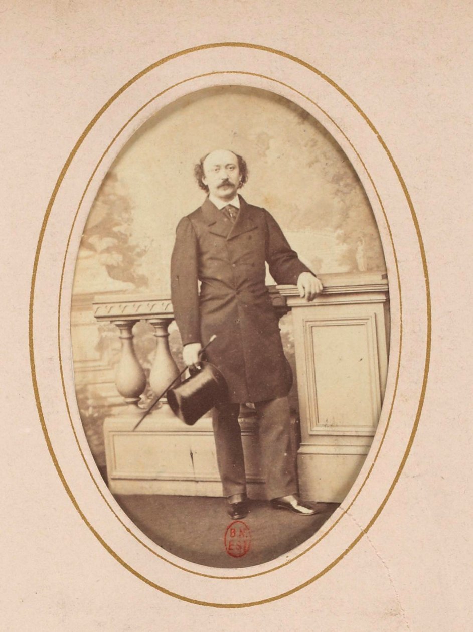 作曲家ルイジ・アルディーティ（1822-1903）の肖像、アノニマス 。アルブミン写真。個人蔵 作： 匿名匿名