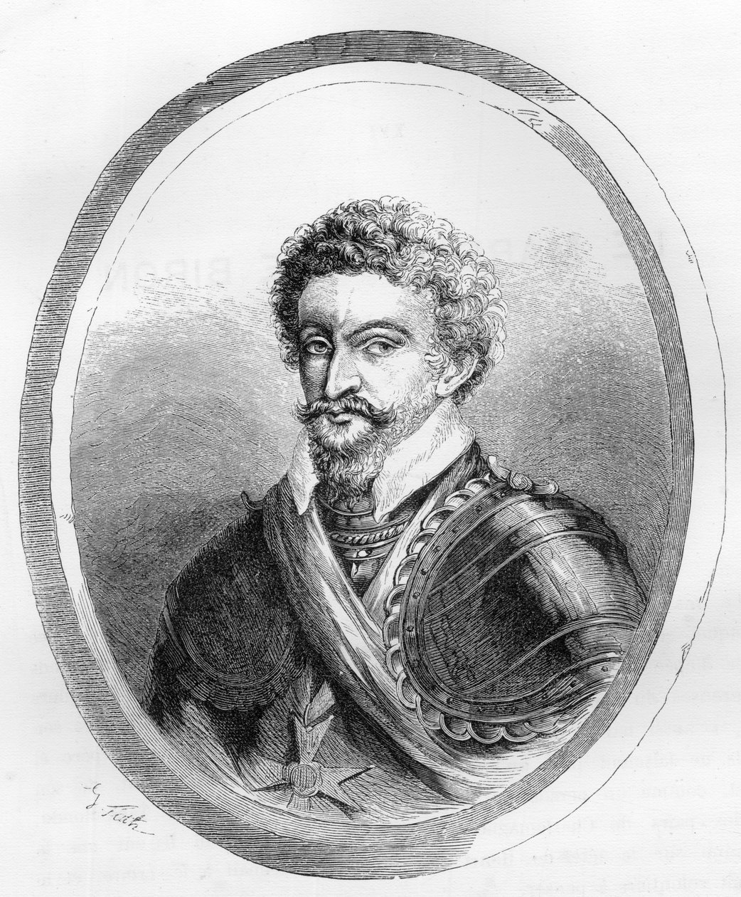 シャルル・ド・ゴントー（男爵、当時バイロン公）の肖像（1562-1602年） - デュプレ・ド・ラ・マヘリーの「Le Livre Rouge - Histoire De L