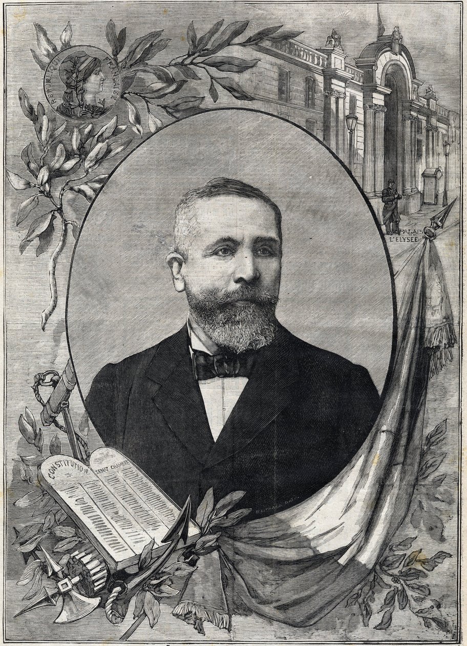 1899年2月18日に選出された新フランス大統領、エミール・ルベ（1838-1929）の肖像。エングレーヴィング。"小パリジャン "にて 作： 匿名匿名