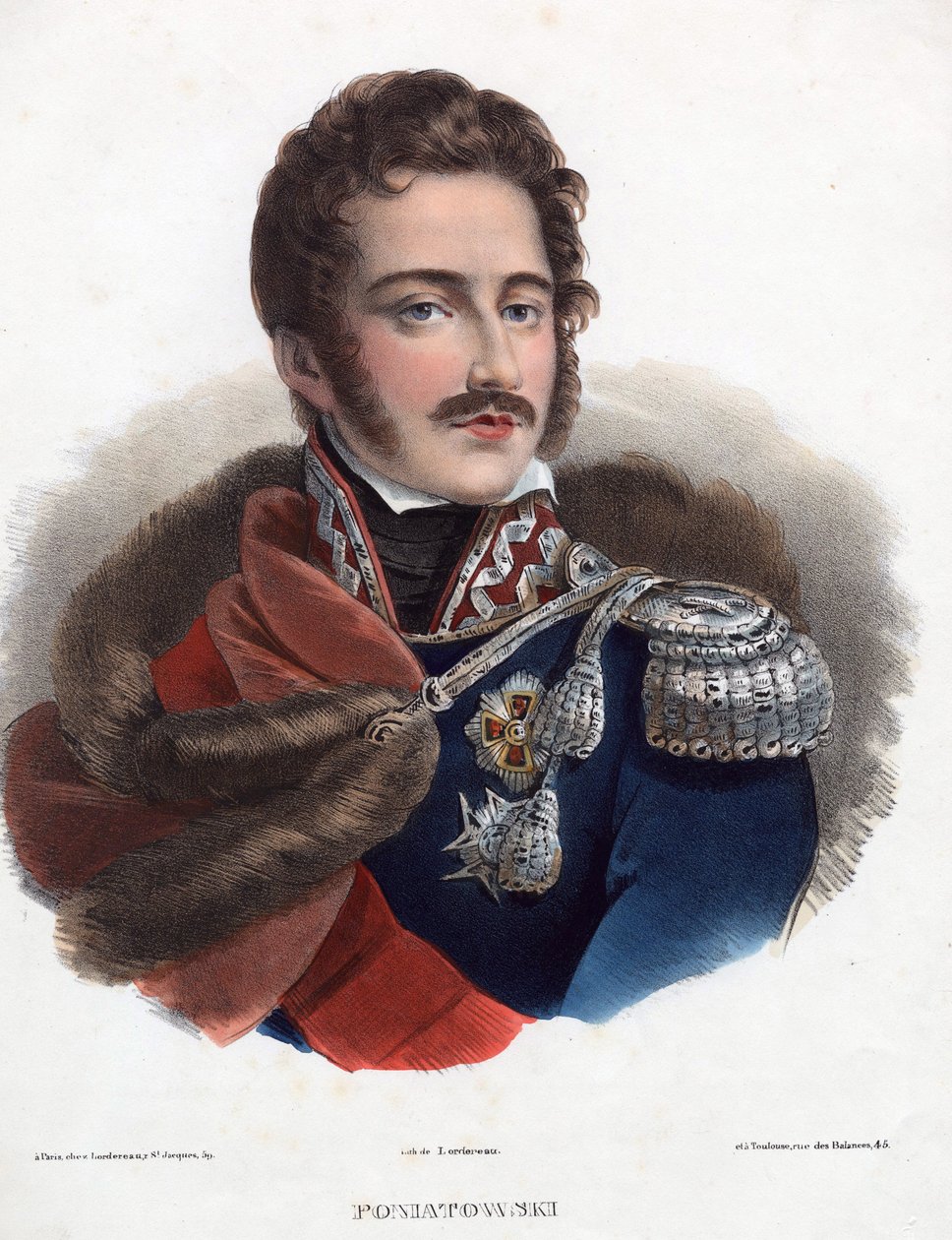 ヨゼフ・ポニャトウスキー王子 - 匿名 - 1835 - リトグラフ、水彩画 - 32x24 - 個人蔵 作： 匿名匿名