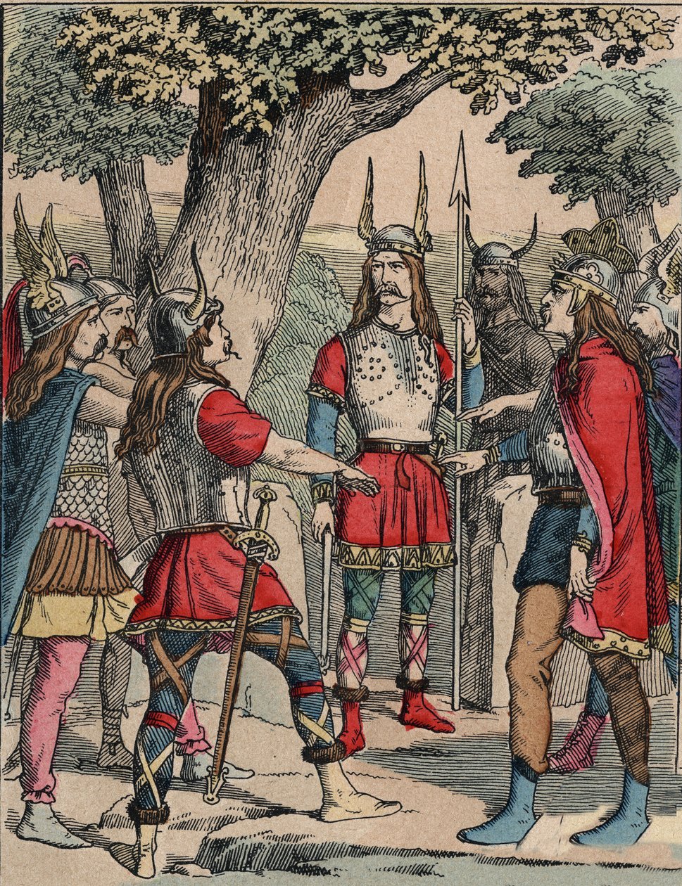Representation of Vercingetorix (ca. 80-c. 46 BC) warrior and Gallic leader of the Arvernes tribe chosen by his people to lead the war against the Romans" (Portrait of Vercingetorix (82 BC-46 BC) chieftain of the Arverni tribe, chosen by his people to lead 作： 匿名匿名