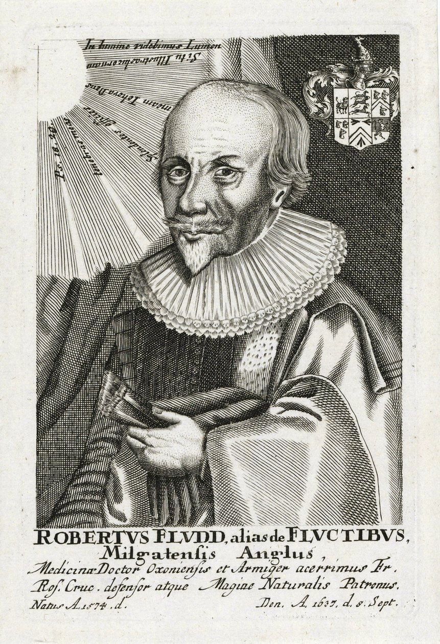 ロバート・フラッド（1574-1637）（Robertus de Fluctibus）、匿名。エッチング、サイズ：15,5x10,2 作： 匿名匿名
