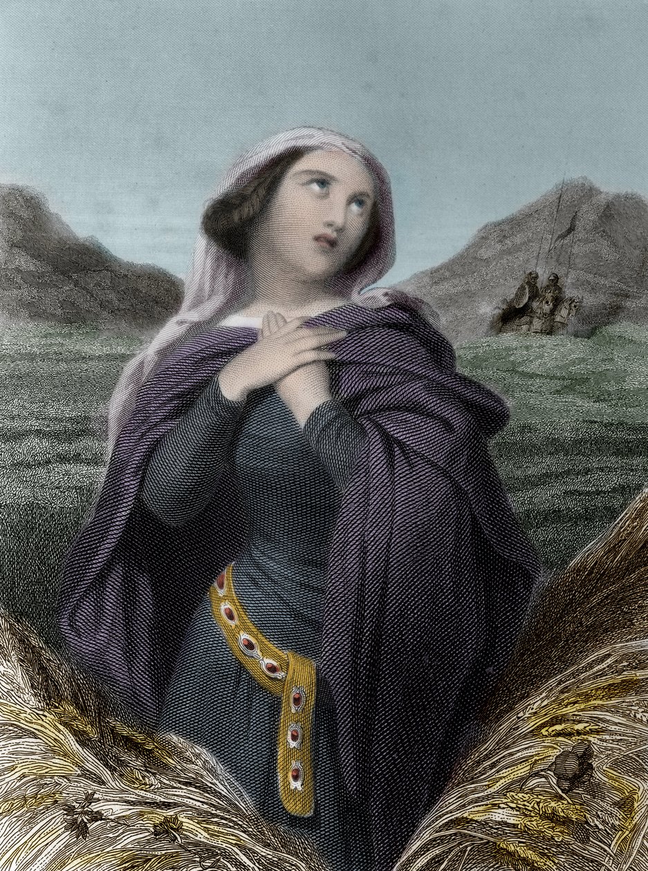 Saint Adelaide or Adelaide of Burgundy (931-999) - イタリアのアデレード - Burgundyのアデレードとも呼ばれる - "" The Saintes Femmes "にて。1852." 作： 匿名匿名