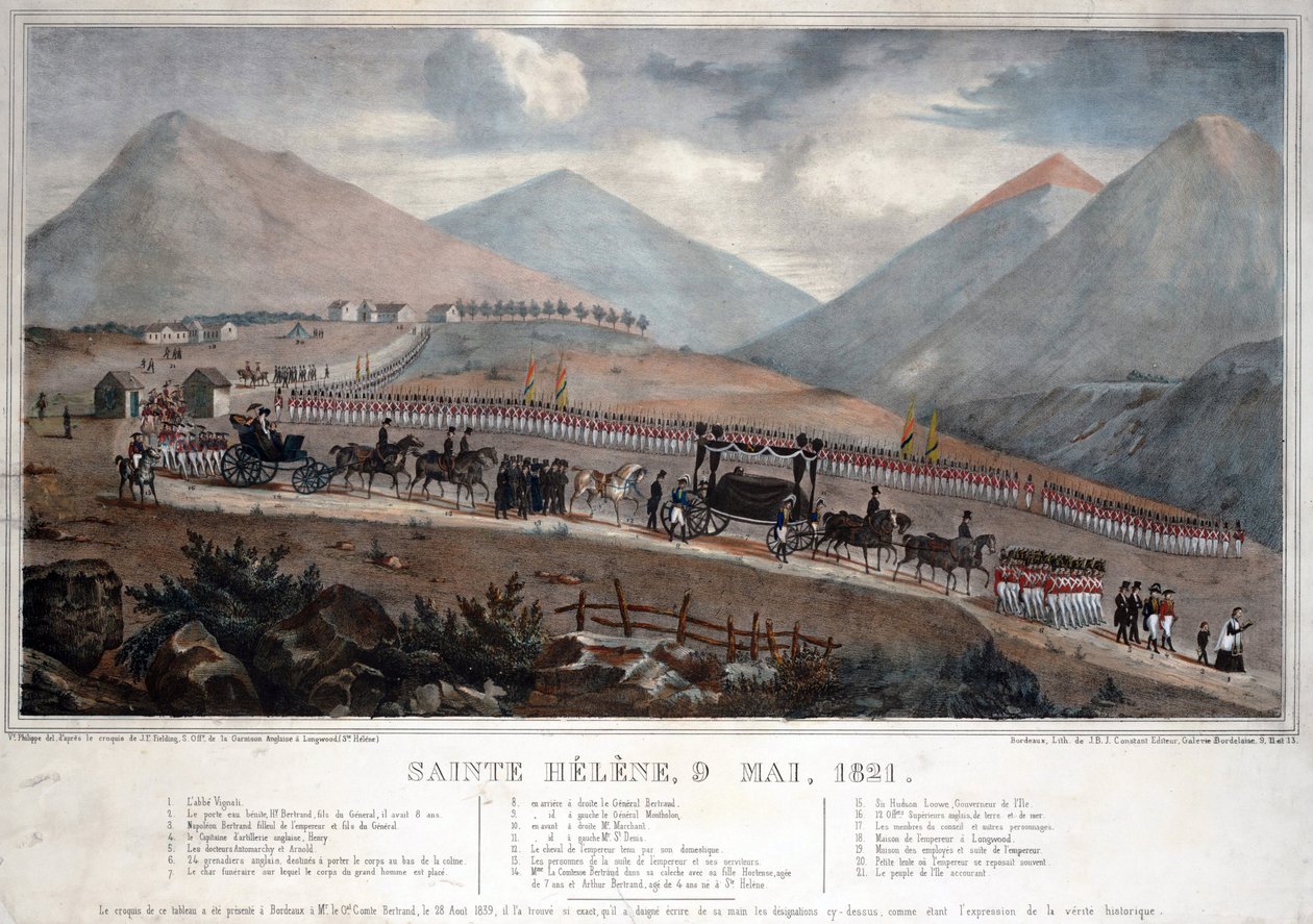 Saint Helena, 9th May 1821 - Anonymous - 1839 - カラーリトグラフ - 59,9x84 - Private Collection 作： 匿名匿名