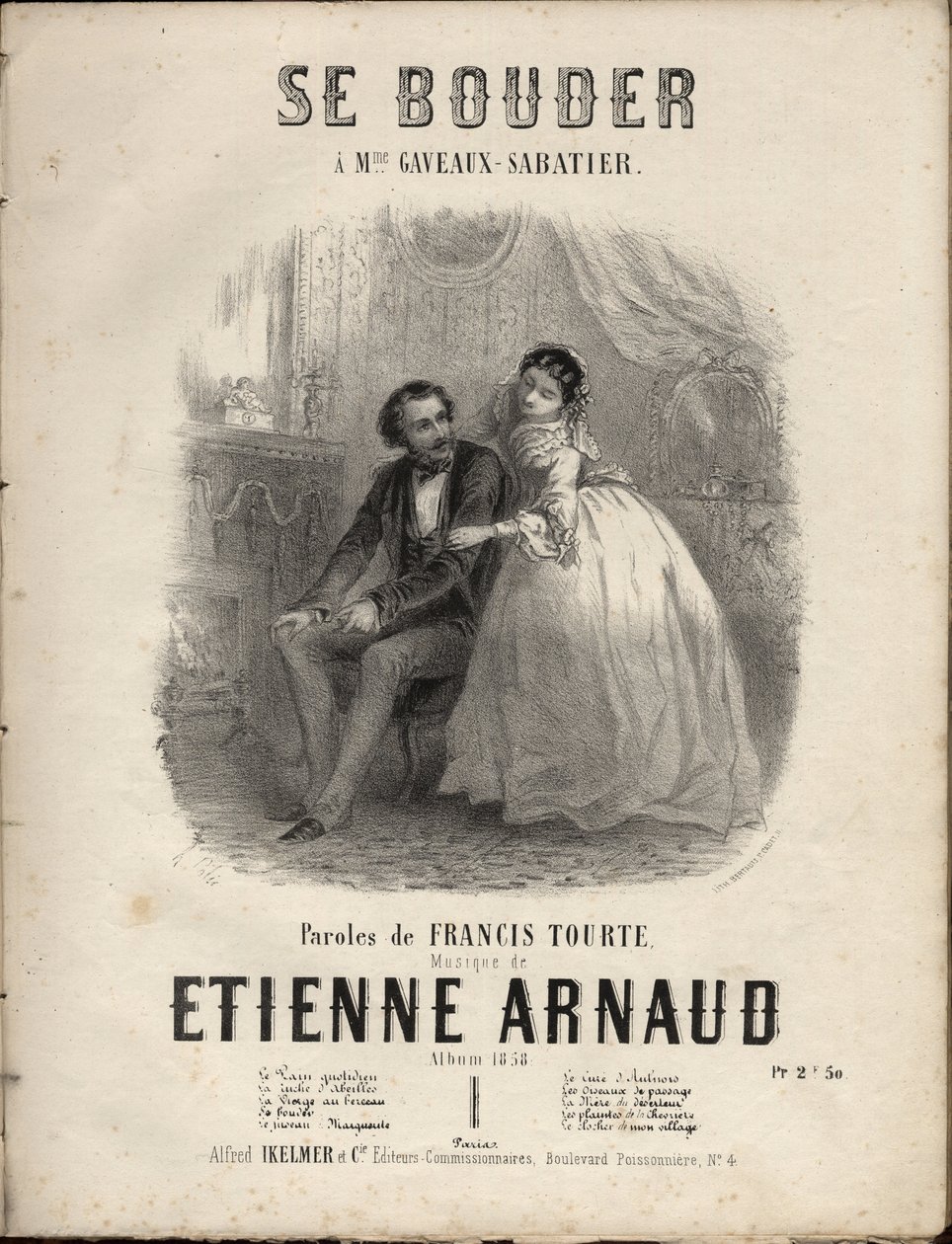Se bouder "の楽譜 作詞：Francis Tourte 作曲：Etienne Arnaud です。個人のコレクションです。 作： 匿名匿名