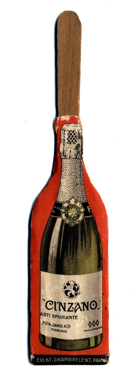イタリアの食前酒であるベルモットのブランド「チンザノ」のプロモーションから派生したオブジェで、小さな広告用の扇子。デビュー 20世紀 プライベートコレクション 作： 匿名匿名