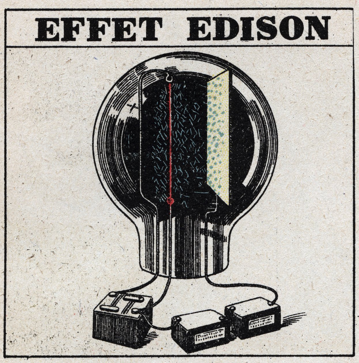 T.S.F.：TSF信号を検出するために使用される電球のエジソン効果。1925年の匿名のイラスト。個人蔵。 作： 匿名匿名