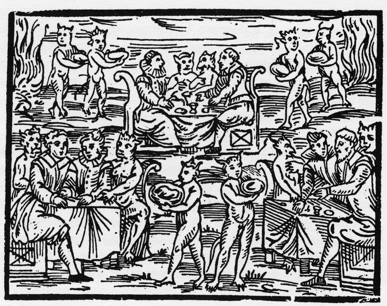 安息日の魔女の食事 - 魔女の悪とその救済を扱った「Compendium Maleficarum」Francesco Maria Guazzo or Guaccio or Guaccius (15??-16?) 1608年 個人蔵 作： 匿名匿名