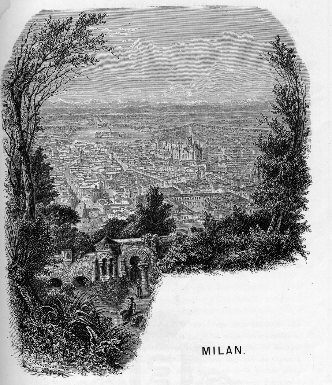 イタリア、ミラノ（Milano）の街の風景。アルマンゴーの "les galeries de l