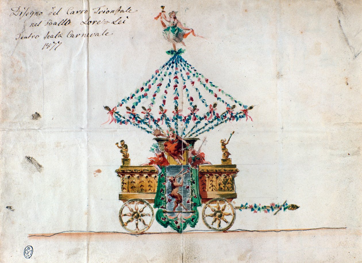 カタラーニのオペラ「ローレライ」（1877年）の勝利の馬車の様子 作： 匿名匿名