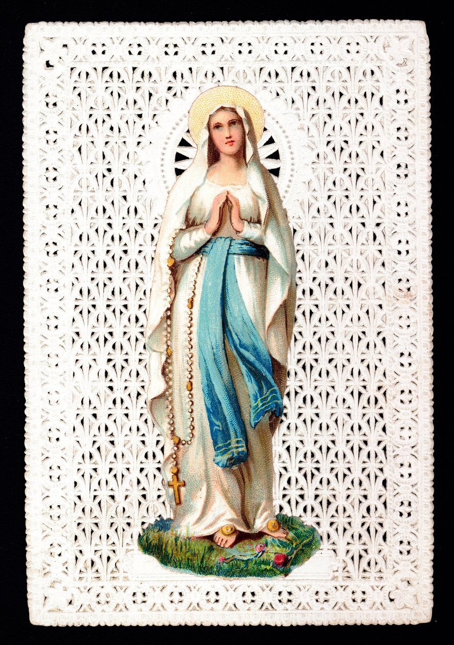 Virgin Mary Pious image.デコパージュ・クロモリトグラフィー 作： 匿名匿名