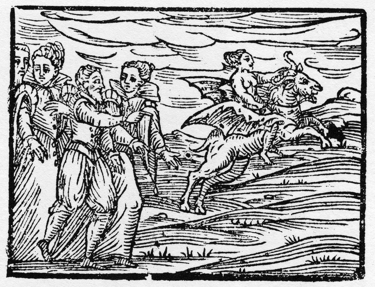 山羊に乗った魔女 - 魔女の悪事とその救済について書かれた「Compendium Maleficarum」 フランチェスコ・マリア・グアッツォまたはグアッチョまたはグアッチウス (15～16) 1608年 個人蔵 作： 匿名匿名