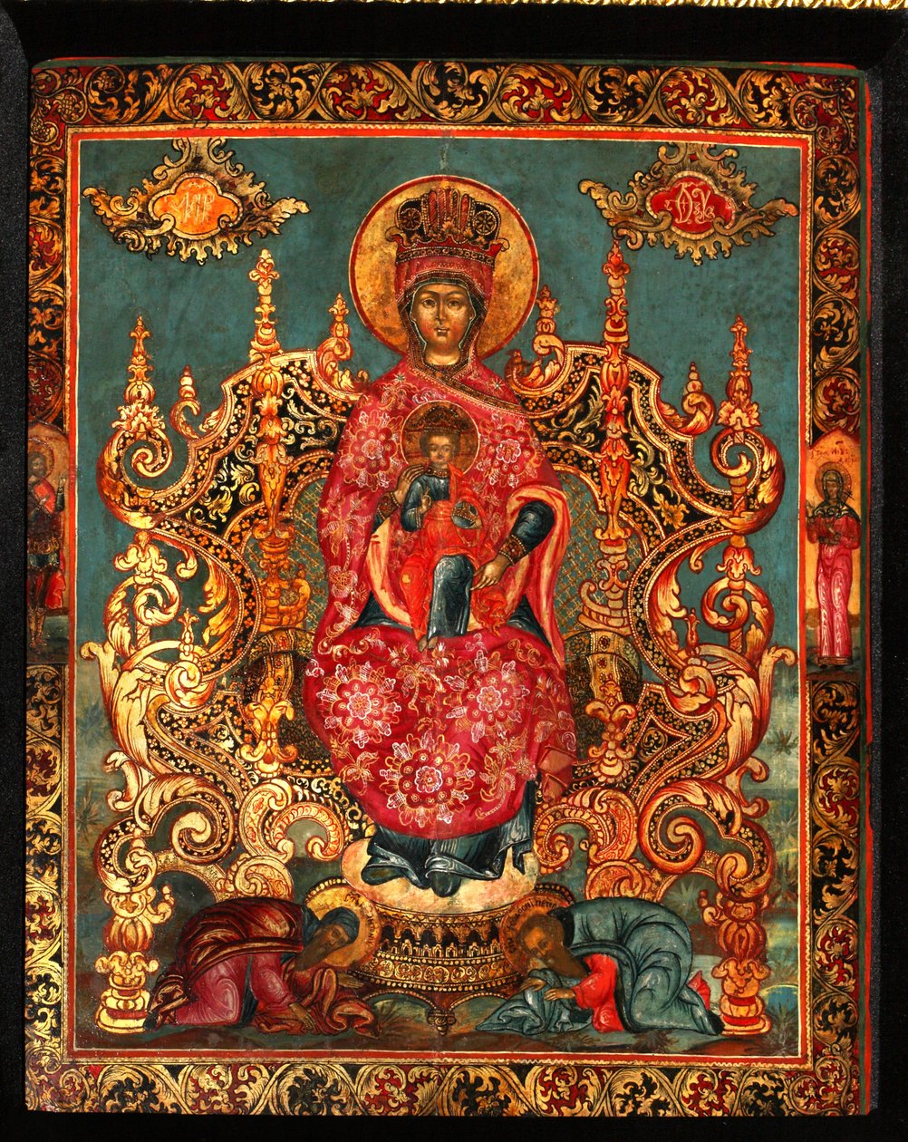 神の母ペチェルスカヤ、18世紀 作： 匿名のロシアのアイコン画家