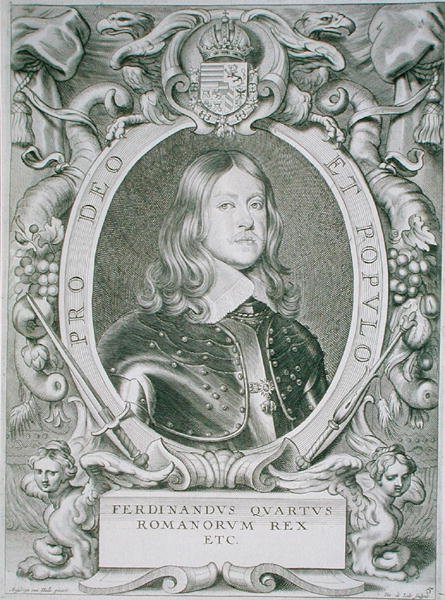フェルディナンド4世「Portraits des Hommes Illustres」より、ペトルス・デ・アイオデ作、1706年発行（エングレーヴィング） 作： アンセルムスバン（後）ハル