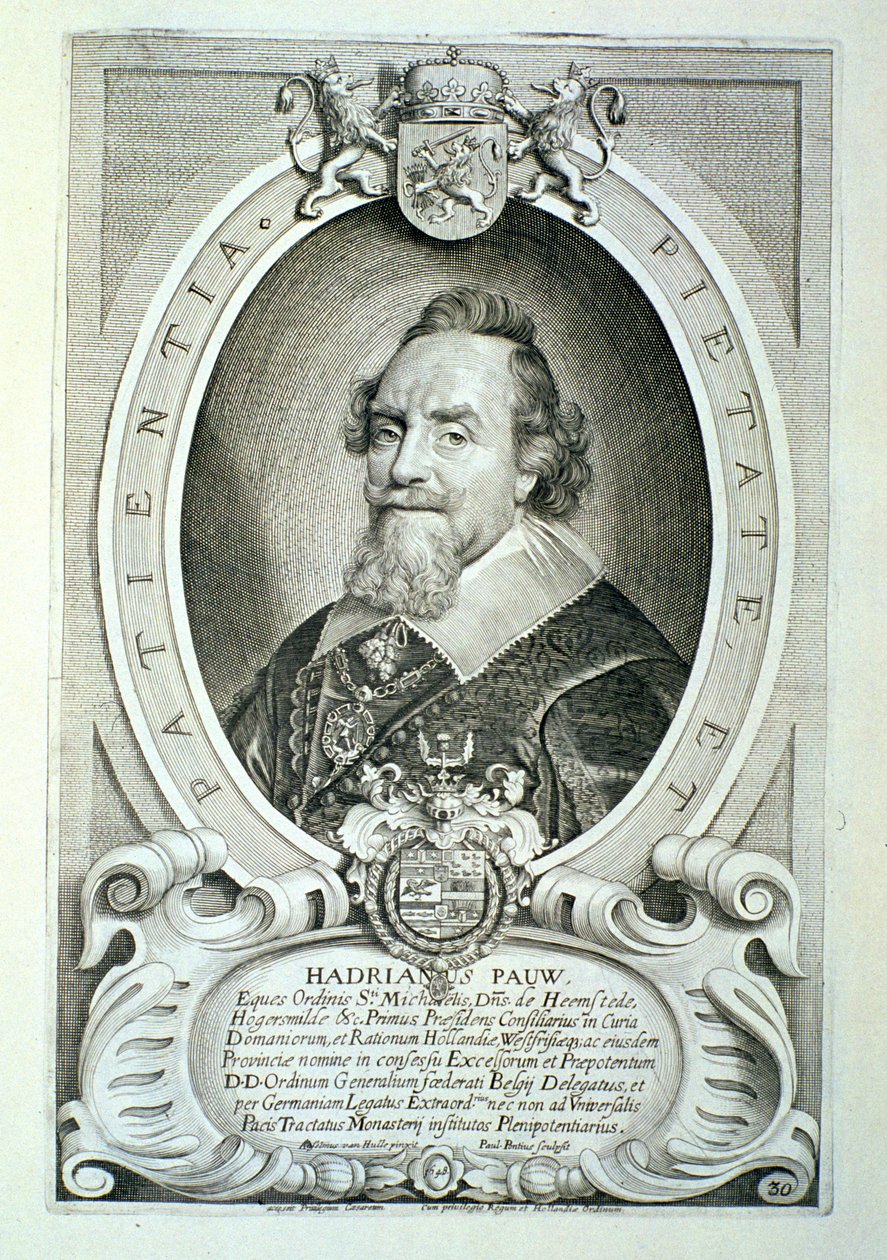 Paulus Pontius（1603-68）によって刻まれた「Portraits des Hommes Illustres」のAdriaen Pauw（1585-1653）は1706年に出版されました 作： アンセルムス・ファン・フル