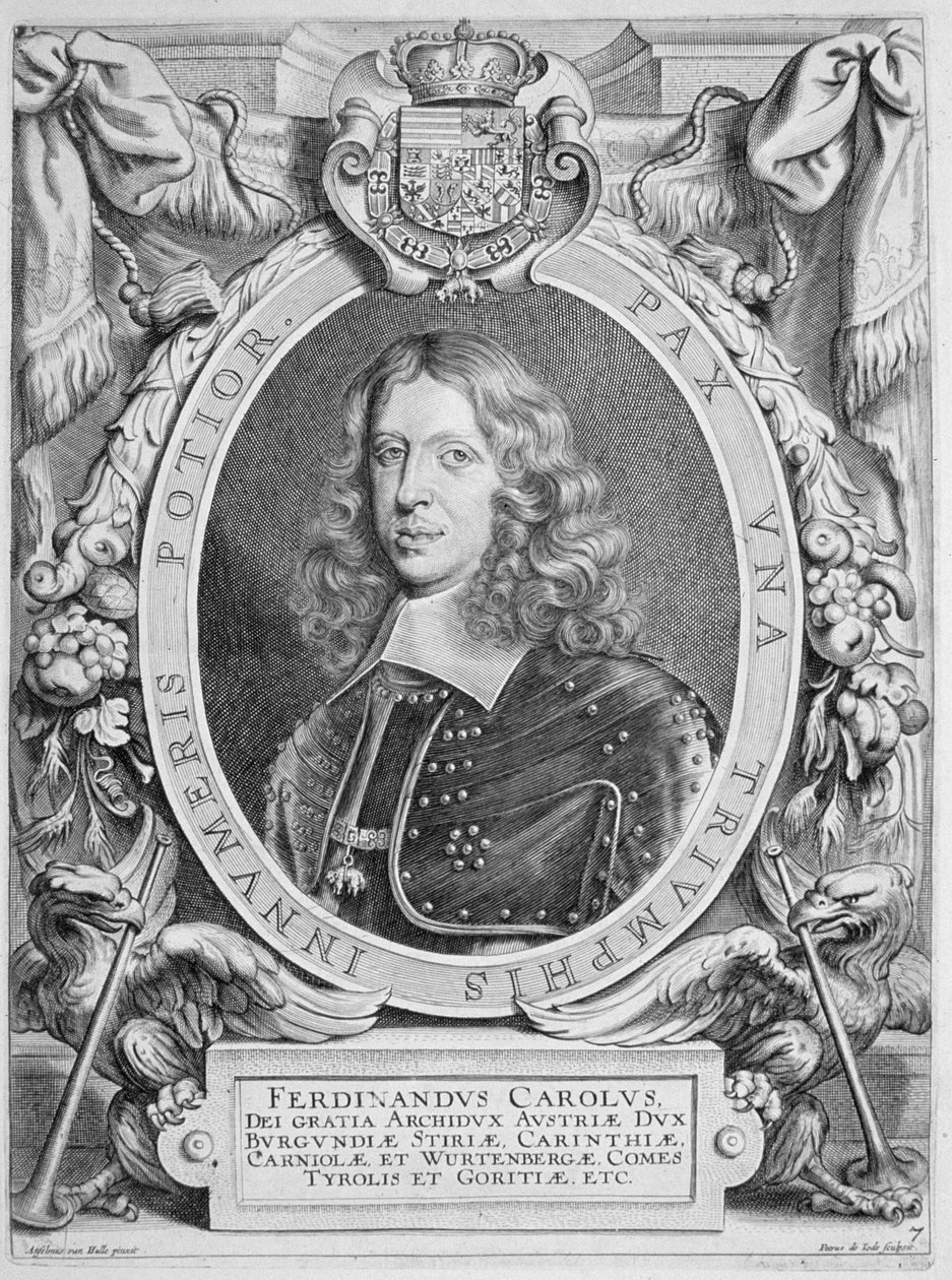 フェルディナンド3世（1608-57）オーストリア大公、「ローマ時代の皇帝」（1637-57）、ペトルスドイオデによって彫刻された「Portraits des Hommes Illustres」から1706年に出版 作： アンセルムス・ファン・フル