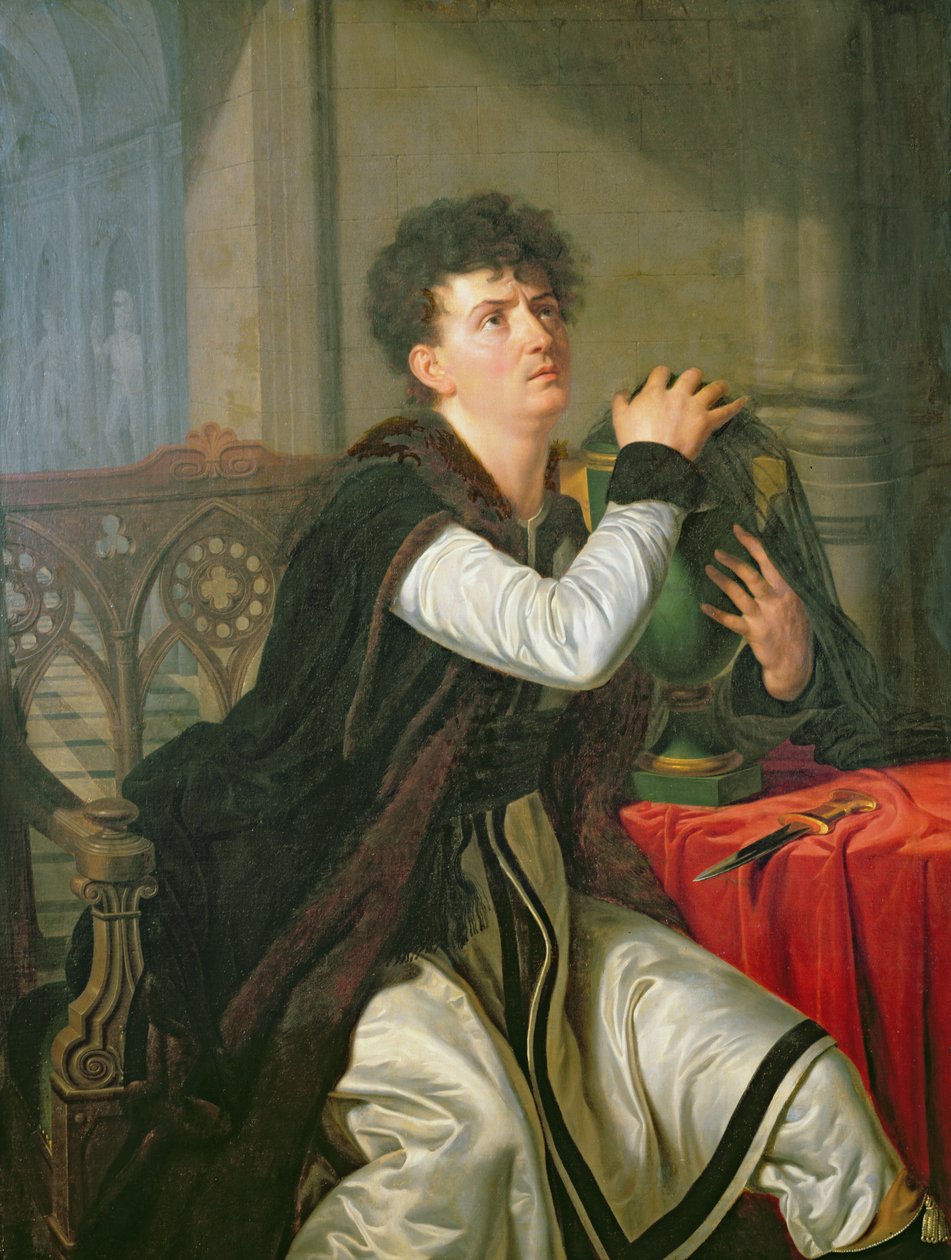ハムレットとしてのフランソワ・ジョセフ・タルマ（1763-1826）の肖像 作： アンテルムフランソワラグレニー
