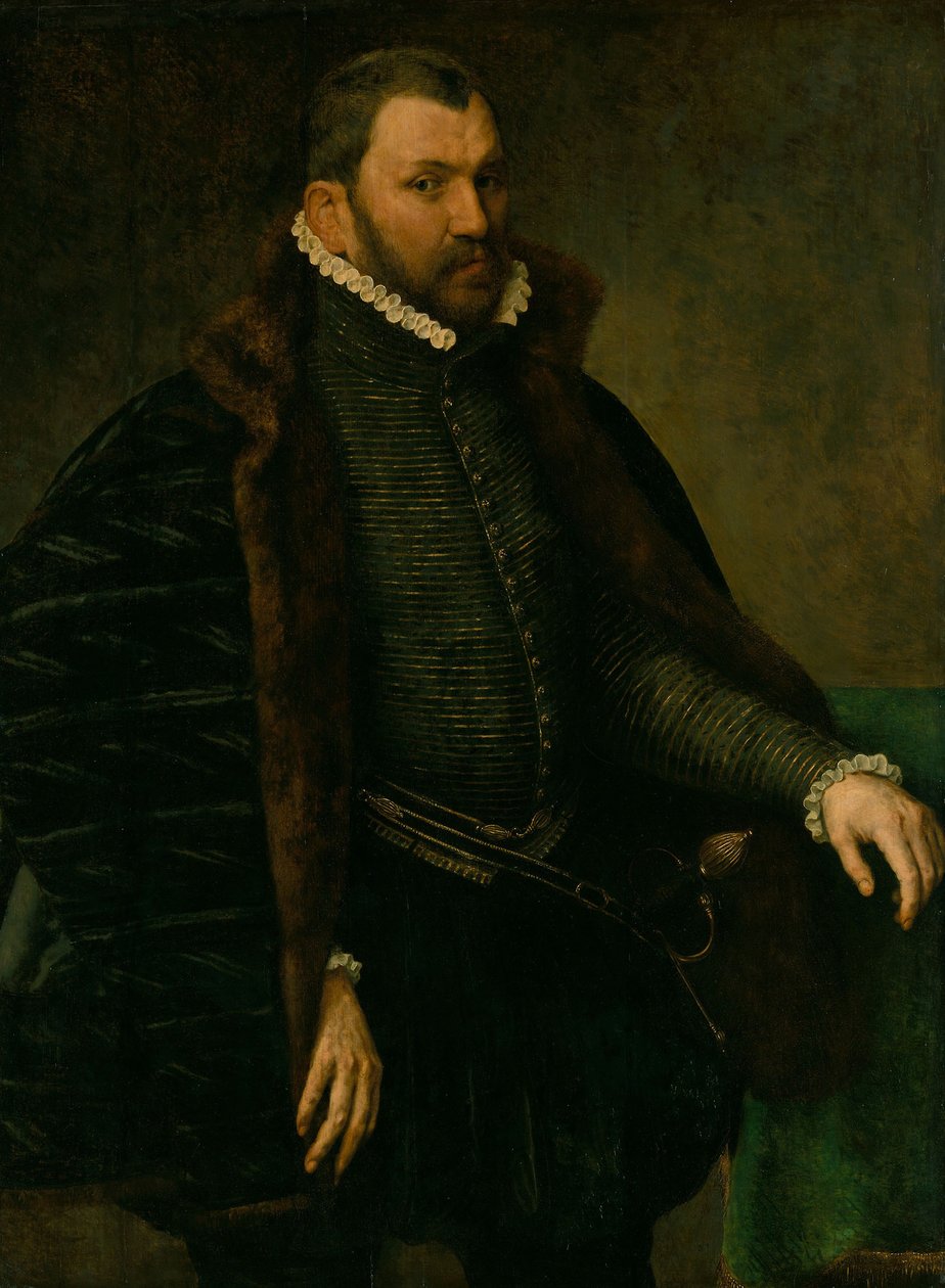 男の肖像 作： アンソニー・ファン・ダショースト (c.1519-1576/77) (のサークル) モル