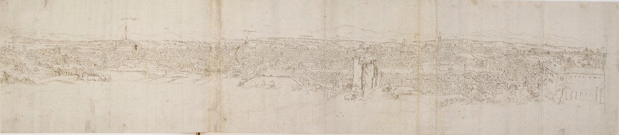 モンテ・ジャニクルスから見たローマの全景、1550年代 作： アントニス・ファン・デン・ウィンガーデ