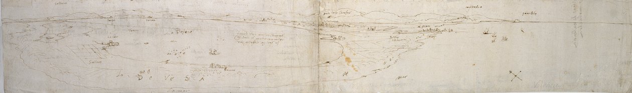 バレンシアのラグーン、ラ アルブフェラ、隣接する海岸と田園地帯のスケッチ、1560 年代 作： アントニス・ファン・デン・ウィンガーデ