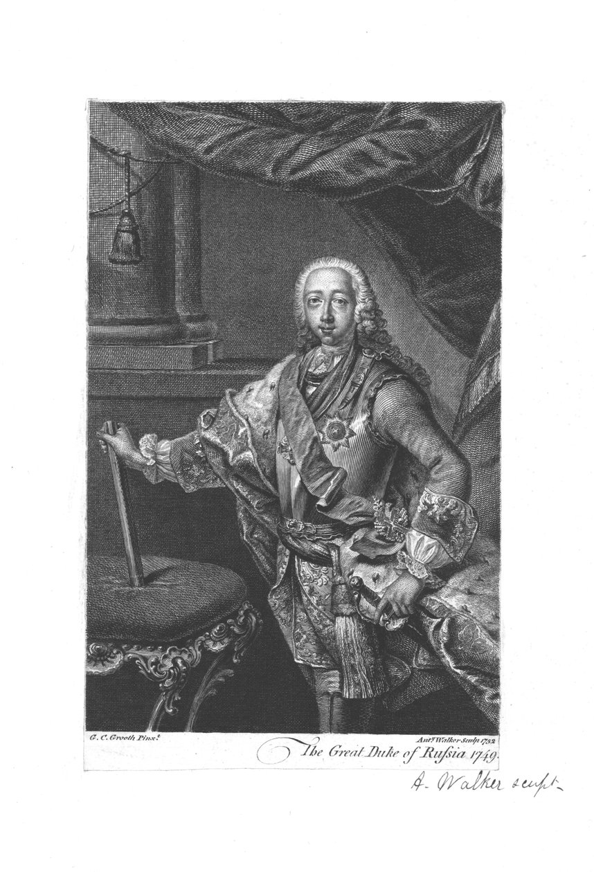 ロシア大公、1749年、1752年。 作： アンソニー・ウォーカー