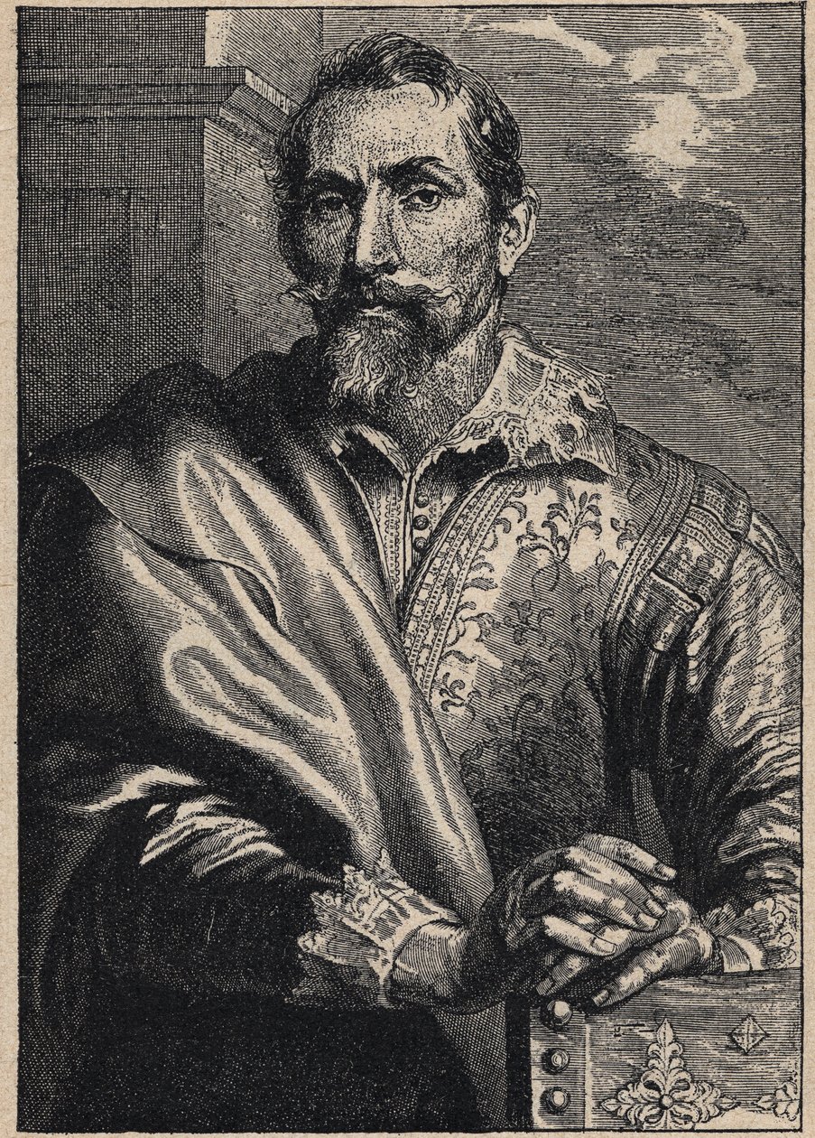 アンソニー・ヴァン・ダイクによる「シンダース（Franciscus Snyders）（Frans Snyders or Snijders）の肖像」1579年～1657年 作： アンソニー・ヴァン（後）・ディック