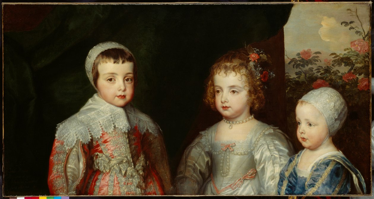 チャールズ 1 世の 3 人の最年長の子供たち (1635 年頃) (キャンバスに油彩) 作： アンソニー・ヴァン（スタジオ）Dyck