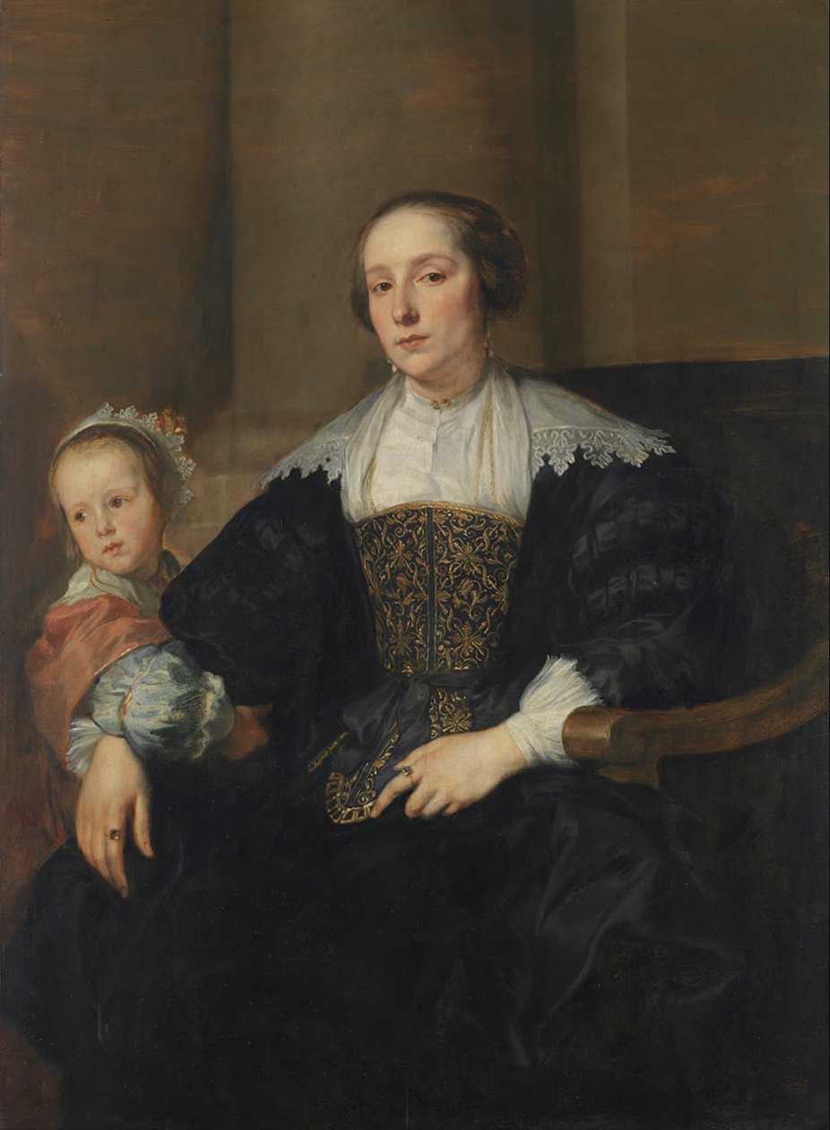 ドイツ語：画家テオドール・ロンバウツの妻アンナ・ファン・ティーレンと娘アンナ・マリアの肖像画 画家テオドール・ロンバウツの妻アンナ・ファン・ティーレンと娘アンナ・マリアの肖像画 作： アンソニー・ヴァン・ダイク