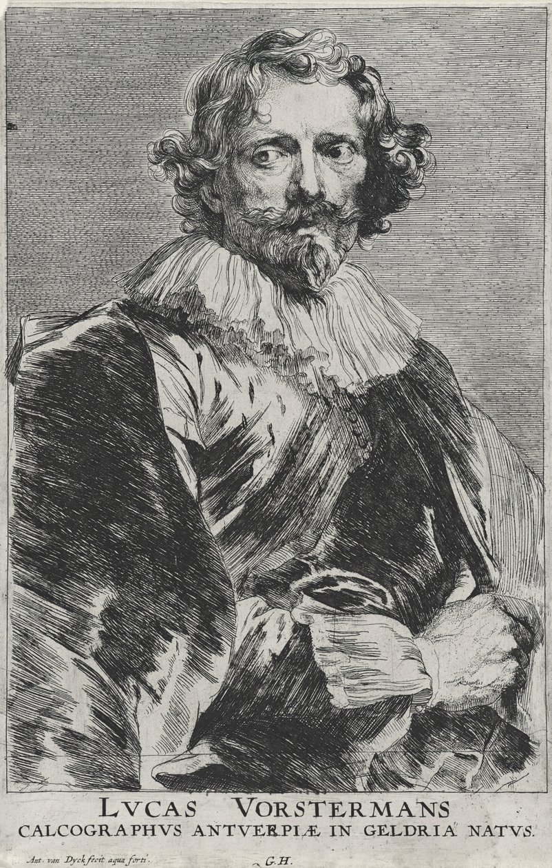 ルーカス・ヴォスターマン、1628-1632（刻まれた紙の上にエッチングで刻印） 作： アンソニー・ヴァン・ダイク